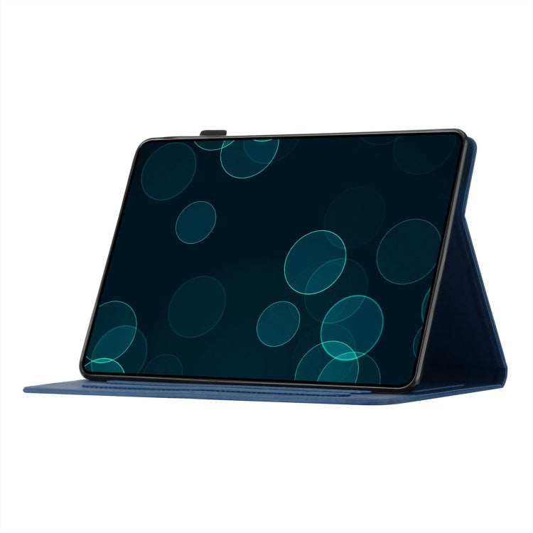 For Samsung Galaxy Tab S9 FE X510/X516B Coconut Tree Embossed Smart Leather Tablet Case(Blue)