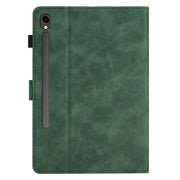 For Samsung Galaxy Tab S9 FE X510/X516B Coconut Tree Embossed Smart Leather Tablet Case(Green)