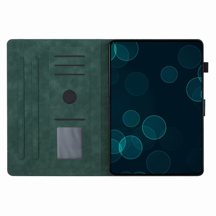 For Samsung Galaxy Tab S9 FE X510/X516B Coconut Tree Embossed Smart Leather Tablet Case(Green)