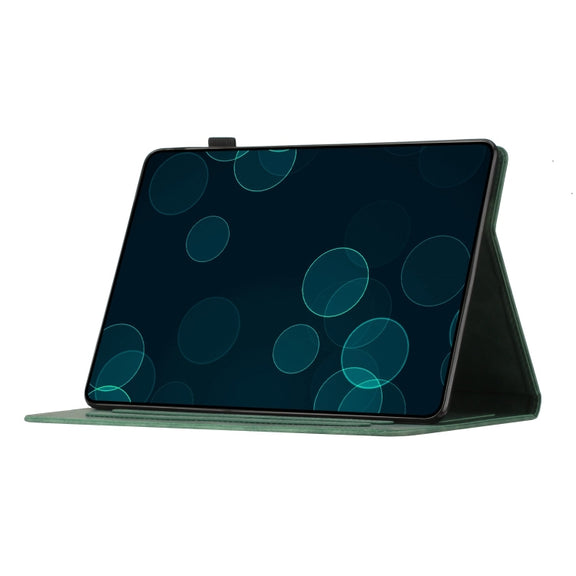 For Samsung Galaxy Tab S9 FE X510/X516B Coconut Tree Embossed Smart Leather Tablet Case(Green)