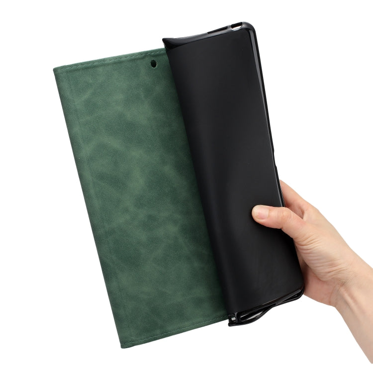 For Samsung Galaxy Tab S9 FE X510/X516B Coconut Tree Embossed Smart Leather Tablet Case(Green)