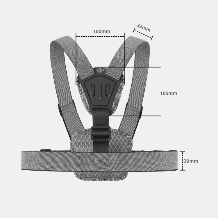 4 in 1 Adjustable Body Mount Belt Chest Strap with Mount & Screw(Grey)