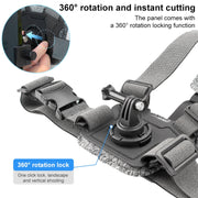 4 in 1 Adjustable Body Mount Belt Chest Strap with Mount & Screw(Grey)