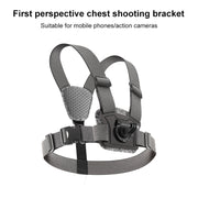 3 in 1 Adjustable Body Mount Belt Chest Strap with Mount & Screw(Grey)