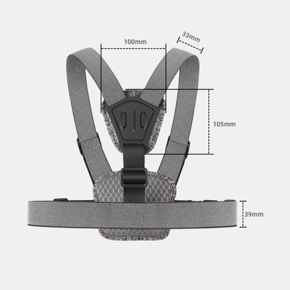 3 in 1 Adjustable Body Mount Belt Chest Strap with Mount & Screw(Grey)