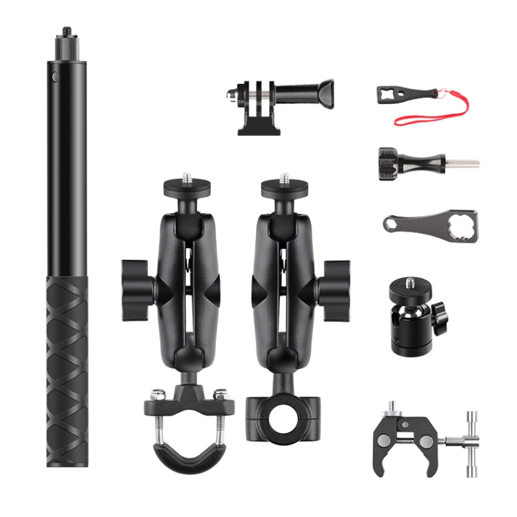 9 in 1 Dual-Link Crabs Selfie Stick Kit Motorcycle Clamps Handlebar Fixed Mount