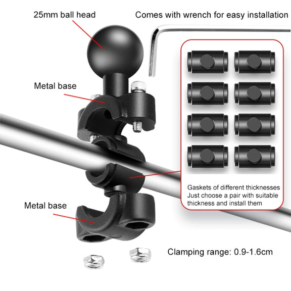 3 in 1 U-Type Mount Selfie Stick Motorcycle Clamps Handlebar Fixed Mount