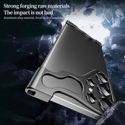 For Samsung Galaxy S24 Ultra 5G Frameless Metal Corner Pad Phone Case with Lens Film(Silver)