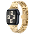 For Apple Watch SE 2023 44mm Double T Stainless Steel Watch Band(Gold) - Watch Bands by PMC TechLife | Online Shopping South Africa | PMC TechLife