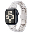 For Apple Watch SE 2023 44mm Double T Stainless Steel Watch Band(Starlight) - Watch Bands by PMC TechLife | Online Shopping South Africa | PMC TechLife