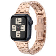 For Apple Watch SE 2023 40mm Double T Stainless Steel Watch Band(Rose Gold) - Watch Bands by PMC TechLife | Online Shopping South Africa | PMC TechLife