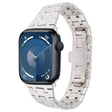 For Apple Watch Series 9 45mm Double T Stainless Steel Watch Band(Starlight) - Watch Bands by PMC TechLife | Online Shopping South Africa | PMC TechLife