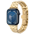 For Apple Watch Series 9 41mm Double T Stainless Steel Watch Band(Gold) - Watch Bands by PMC TechLife | Online Shopping South Africa | PMC TechLife