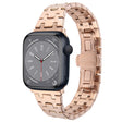 For Apple Watch Series 8 41mm Double T Stainless Steel Watch Band(Rose Gold) - Watch Bands by PMC TechLife | Online Shopping South Africa | PMC TechLife