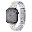 For Apple Watch Series 8 45mm Double T Stainless Steel Watch Band(Silver Rose Gold) - Watch Bands by PMC TechLife | Online Shopping South Africa | PMC TechLife