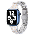 For Apple Watch Series 7 41mm Double T Stainless Steel Watch Band(Silver Rose Gold) - Watch Bands by PMC TechLife | Online Shopping South Africa | PMC TechLife