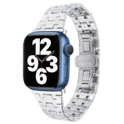 For Apple Watch Series 7 41mm Double T Stainless Steel Watch Band(Silver)