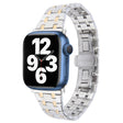 For Apple Watch Series 7 45mm Double T Stainless Steel Watch Band(Silver Gold) - Watch Bands by PMC TechLife | Online Shopping South Africa | PMC TechLife