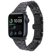For Apple Watch SE 40mm Double T Stainless Steel Watch Band(Black)