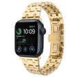 For Apple Watch SE 44mm Double T Stainless Steel Watch Band(Gold) - Watch Bands by PMC TechLife | Online Shopping South Africa | PMC TechLife