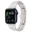 For Apple Watch SE 44mm Double T Stainless Steel Watch Band(Starlight) - Watch Bands by PMC TechLife | Online Shopping South Africa | PMC TechLife
