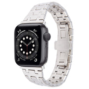 For Apple Watch Series 6 40mm Double T Stainless Steel Watch Band(Starlight)