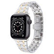 For Apple Watch Series 6 40mm Double T Stainless Steel Watch Band(Silver Gold) - Watch Bands by PMC TechLife | Online Shopping South Africa | PMC TechLife