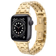 For Apple Watch Series 6 44mm Double T Stainless Steel Watch Band(Gold) - Watch Bands by PMC TechLife | Online Shopping South Africa | PMC TechLife