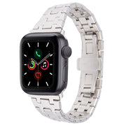 For Apple Watch Series 5 44mm Double T Stainless Steel Watch Band(Starlight)