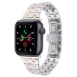 For Apple Watch Series 5 44mm Double T Stainless Steel Watch Band(Silver Rose Gold) - Watch Bands by PMC TechLife | Online Shopping South Africa | PMC TechLife