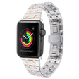 For Apple Watch Series 2 38mm Double T Stainless Steel Watch Band(Silver Rose Gold) - Watch Bands by PMC TechLife | Online Shopping South Africa | PMC TechLife