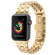 For Apple Watch 42mm Double T Stainless Steel Watch Band(Gold) - Watch Bands by PMC TechLife | Online Shopping South Africa | PMC TechLife