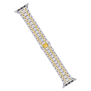 For Apple Watch 38mm Double T Stainless Steel Watch Band(Silver Gold)