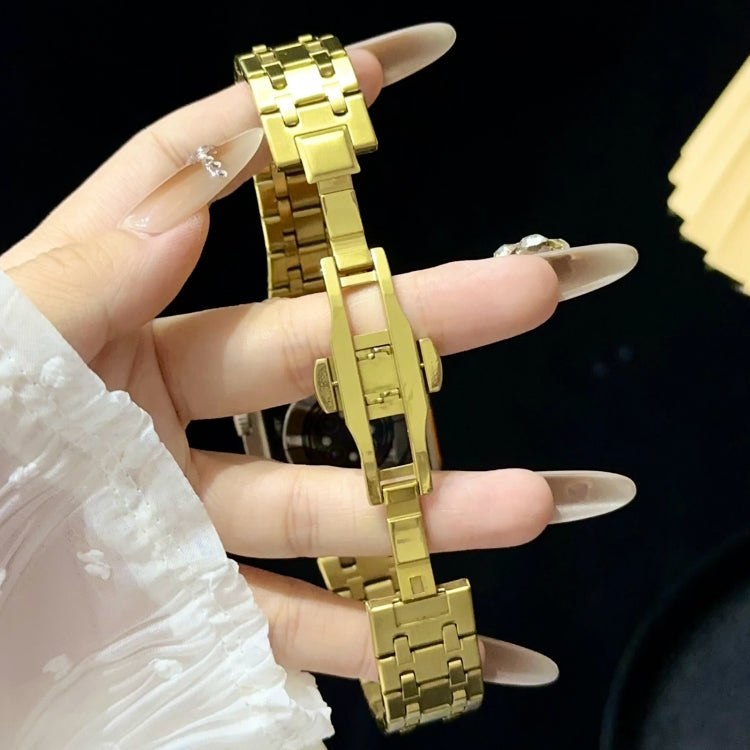 For Apple Watch SE 40mm Double T Stainless Steel Watch Band(Gold)