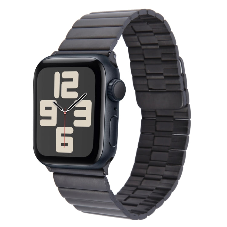 For Apple Watch SE 2023 44mm Bamboo Stainless Steel Magnetic Watch Band(Black)
