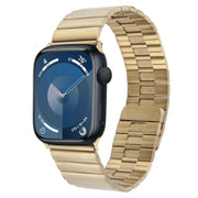 For Apple Watch Series 9 45mm Bamboo Stainless Steel Magnetic Watch Band(Gold)