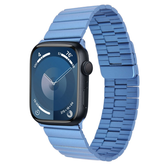For Apple Watch Series 9 45mm Bamboo Stainless Steel Magnetic Watch Band(Blue)