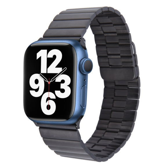 For Apple Watch SE 44mm Bamboo Stainless Steel Magnetic Watch Band(Black)