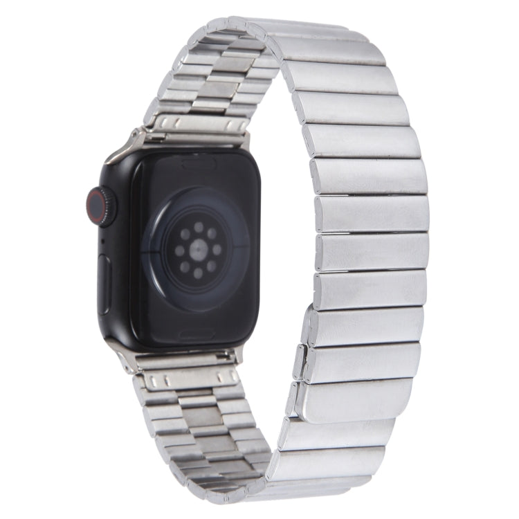 For Apple Watch SE 44mm Bamboo Stainless Steel Magnetic Watch Band(Sliver)