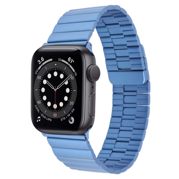 For Apple Watch Series 6 44mm Bamboo Stainless Steel Magnetic Watch Band(Blue)