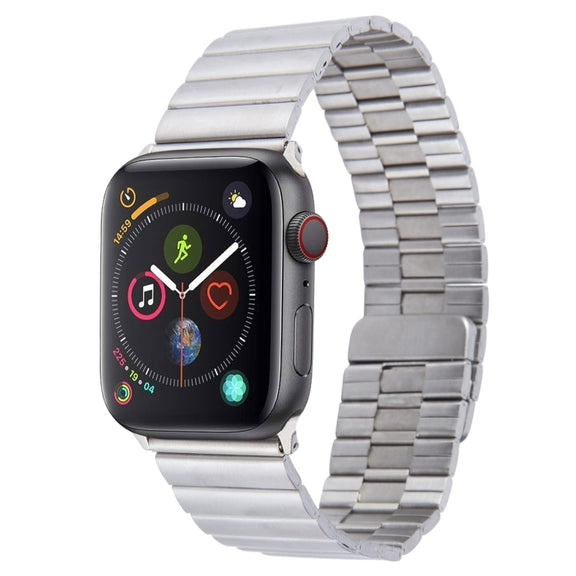 For Apple Watch Series 4 44mm Bamboo Stainless Steel Magnetic Watch Band(Sliver)