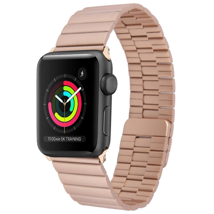 For Apple Watch Series 2 42mm Bamboo Stainless Steel Magnetic Watch Band(Rose Gold)