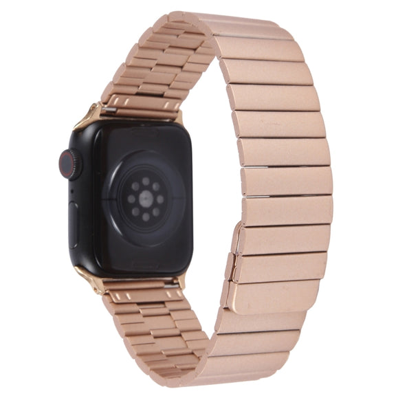 For Apple Watch 42mm Bamboo Stainless Steel Magnetic Watch Band(Rose Gold)