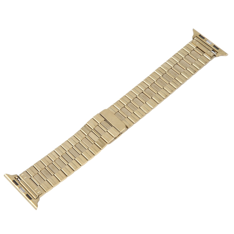 For Apple Watch 42mm Bamboo Stainless Steel Magnetic Watch Band(Gold)