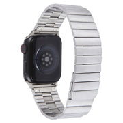 For Apple Watch 38mm Bamboo Stainless Steel Magnetic Watch Band(Sliver)