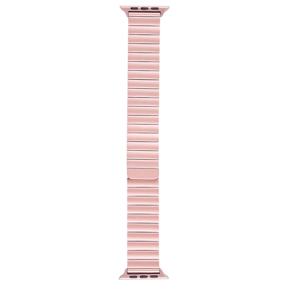 For Apple Watch 38mm Bamboo Stainless Steel Magnetic Watch Band(Pink)