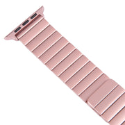 For Apple Watch 38mm Bamboo Stainless Steel Magnetic Watch Band(Pink)