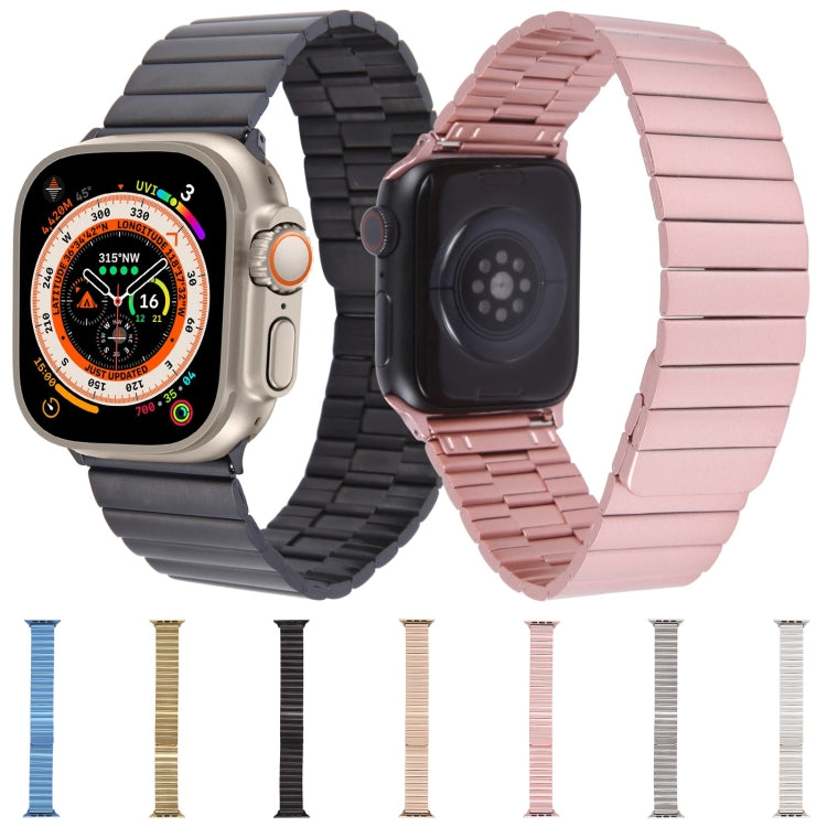 For Apple Watch 38mm Bamboo Stainless Steel Magnetic Watch Band(Black)