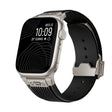 For Apple Watch 42mm Vertical Texture Titanium Buckle Elastic Silicone Watch Band(Black) - free shipping - PMC TechLife - Order now!