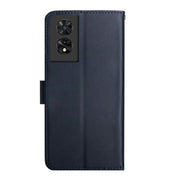 For TCL 505 Genuine Leather Fingerprint-proof Flip Phone Case(Blue)